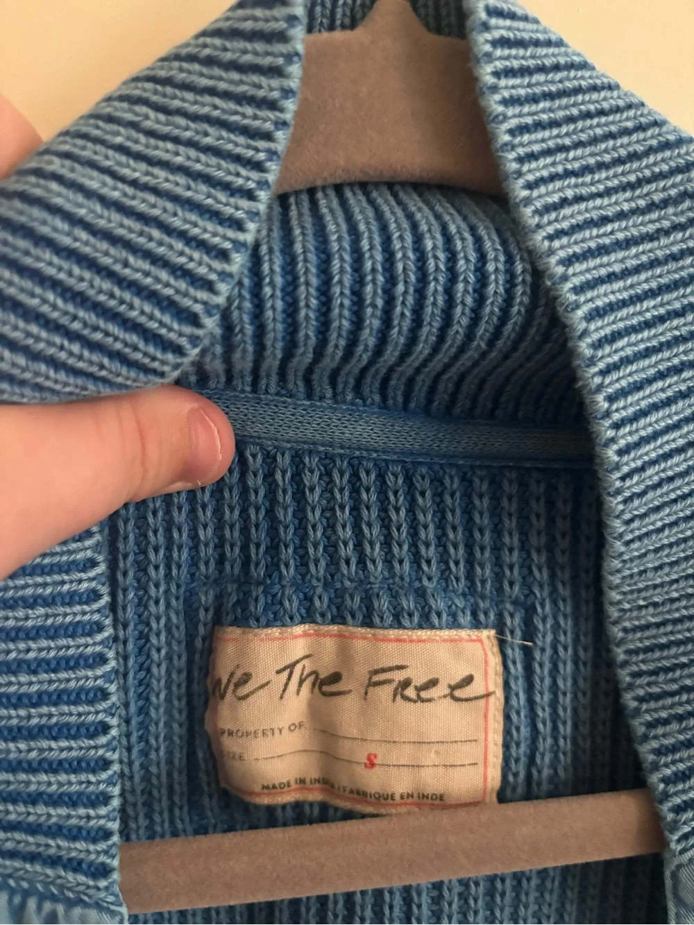 We The Free Worn Thru Surplus Cardi Blue Size Small Pre Owned, Blue